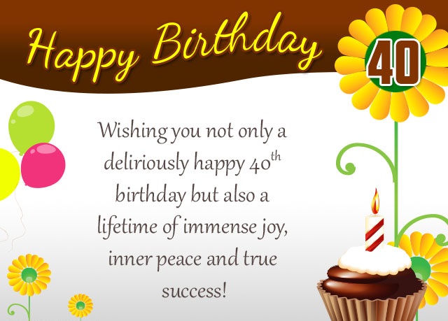 fortieth birthday card messages