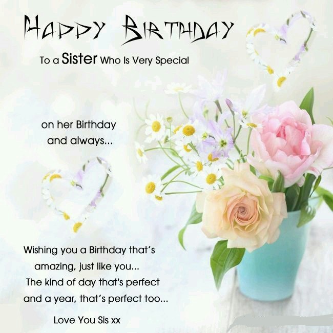 Birthday Wishes For My Sister