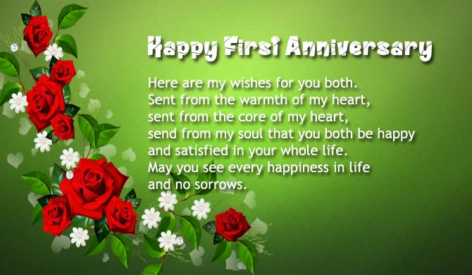 First Anniversary Wishes