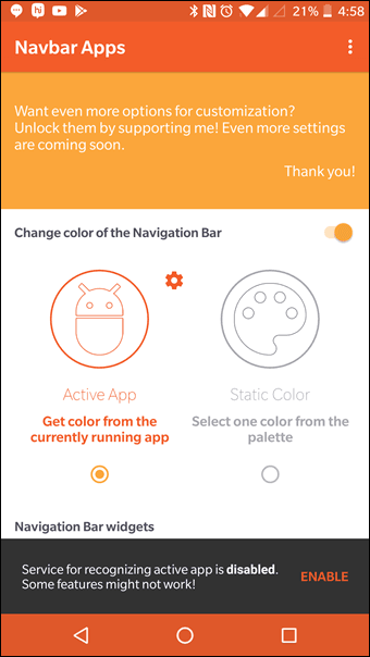 How to customize the navigation bar in android