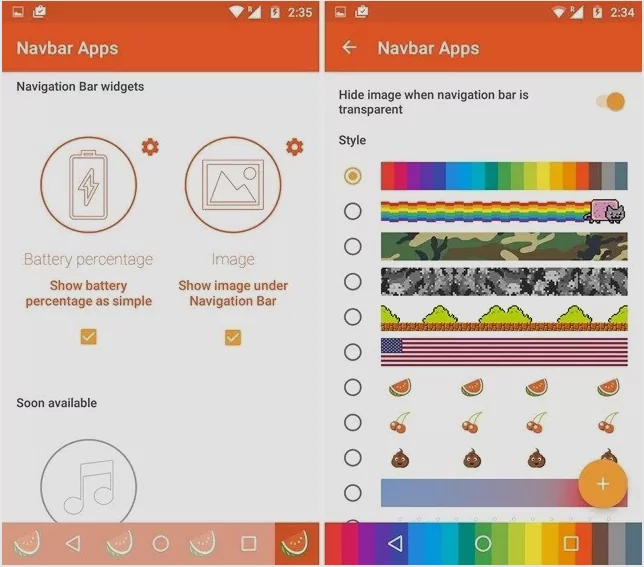 How to customize the navigation bar in android