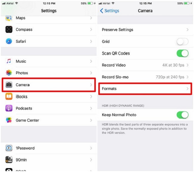 How to Disable High Efficiency Image Format in iOS 11