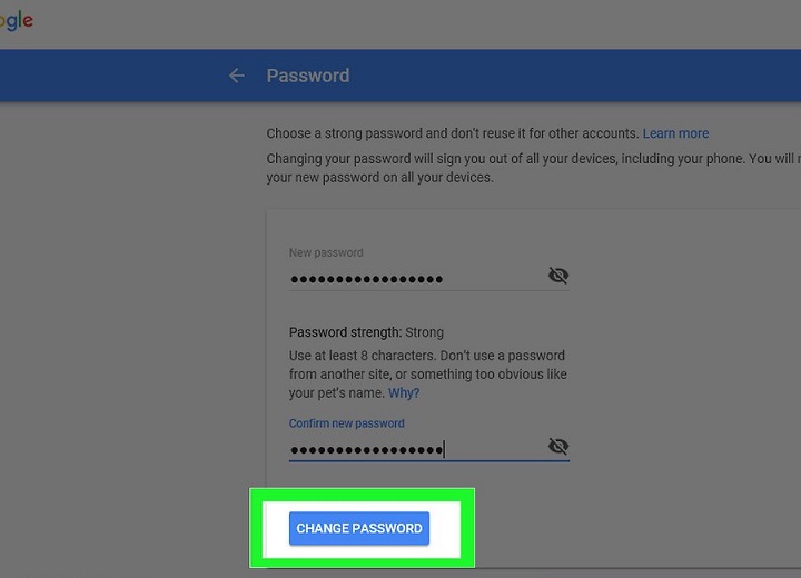 How To Change Gmail Password