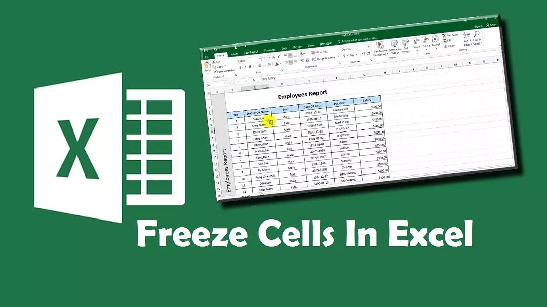 How To Freeze Cells In Excel