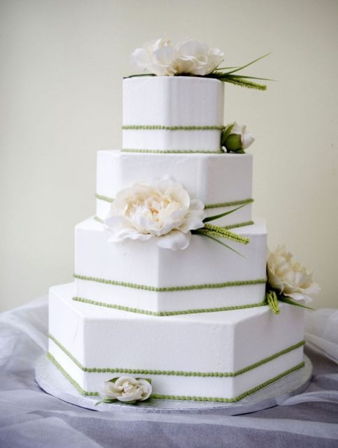 Elegant Hexagonal Wedding Cakes