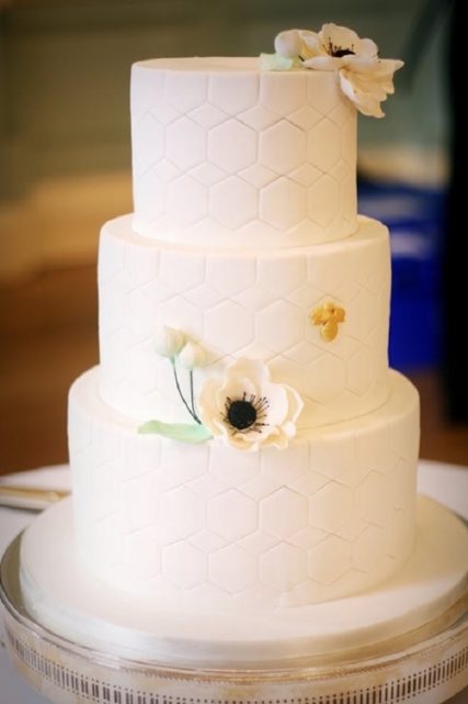 Elegant Hexagonal Wedding Cakes