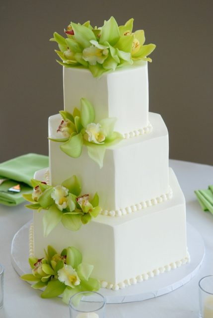 Elegant Hexagonal Wedding Cakes